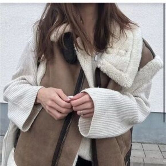 Jackets & Blazers - Women's Winter Warm Suede She Vest Jacket Zip Up Sleeveless Lambwool
